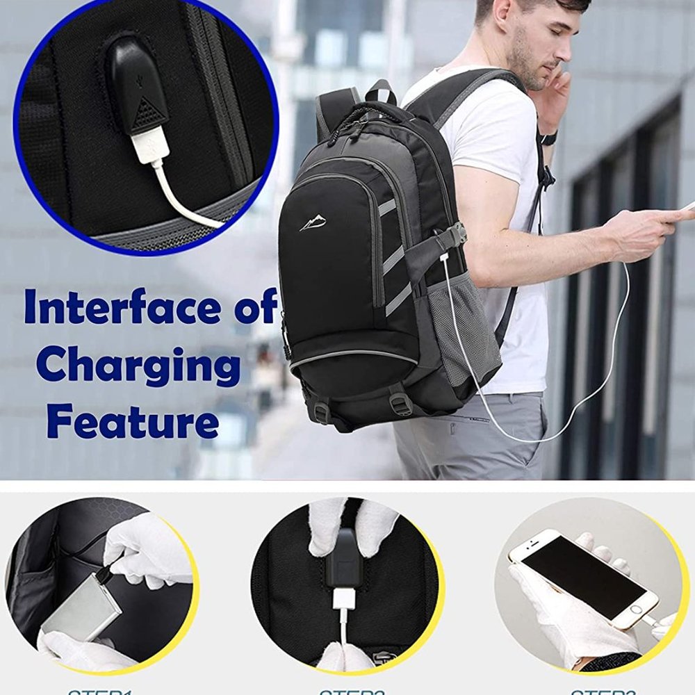 New UNISEX Backpack for School , fits Large Laptop with USB Port - Picture 11 of 12